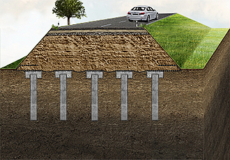 Innovadora tecnología de refuerzo para presas estables Innovación en la construcción de presas: refuerzo por encima de los apoyos verticales